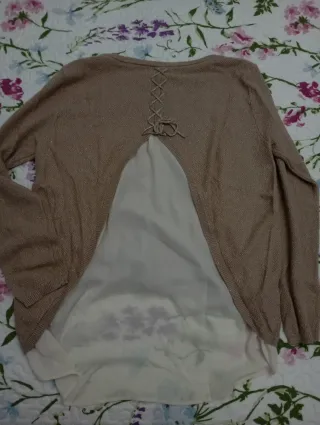 Jersey fino mujer blusa detalle L