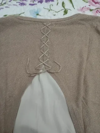 Jersey fino mujer blusa detalle L