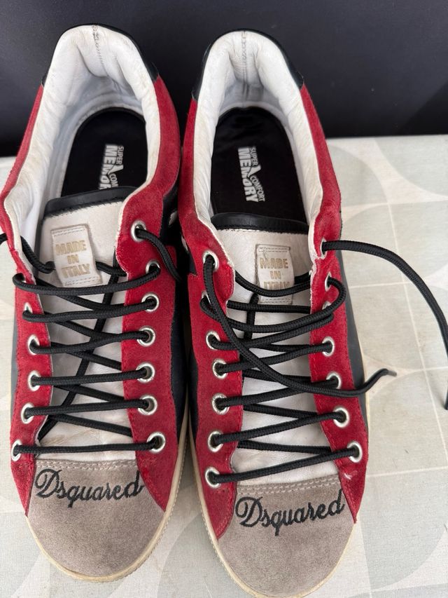 Zapatillas Sport Dsquared número 45 Negras/Rojas