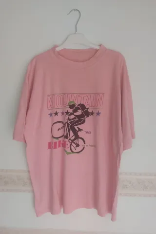 T-shirt Mountain Bike cotone rosa tg L