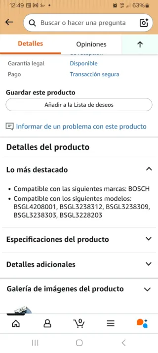 Depósito aspiradora Bosch