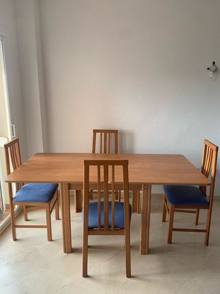 Mesa Comedor Madera Extensible + 4 Sillas