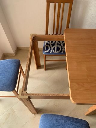 Mesa Comedor Madera Extensible + 4 Sillas