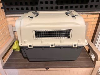 Transportín perro mediano-grande beige/gris