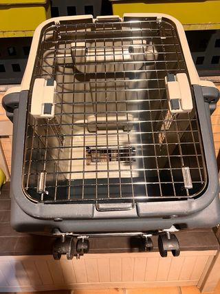 Transportín perro mediano-grande beige/gris