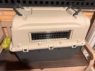 Transportín perro mediano-grande beige/gris