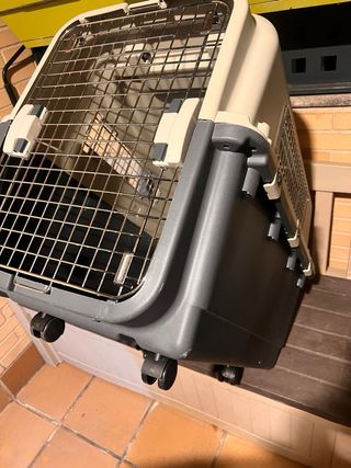Transportín perro mediano-grande beige/gris