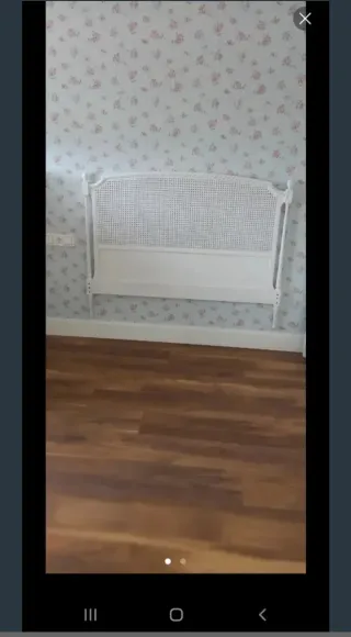 Cabecero de mimbre blanco