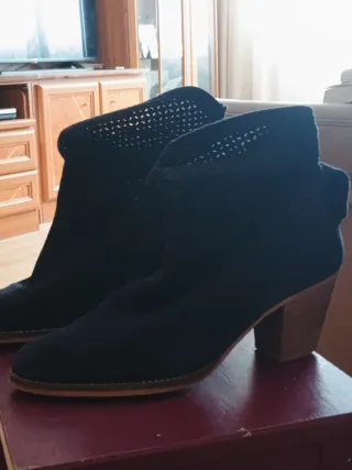 Botines ante azul marino T.39 Made in Spain