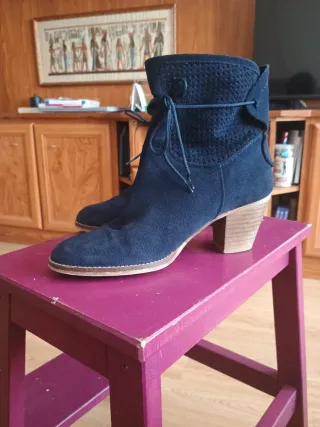 Botines ante azul marino T.39 Made in Spain