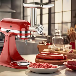 Accessorio per tritare carne con design robusto, compatibile con tritacarne KitchenAid