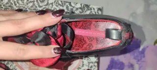 Zapatos Bordello Tacón Alto Negro Rojo