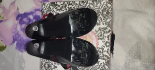 Zapatos Bordello Tacón Alto Negro Rojo