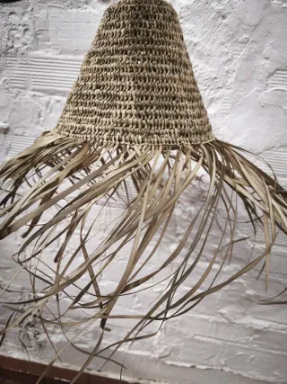 Lámparas artesanales mimbre.