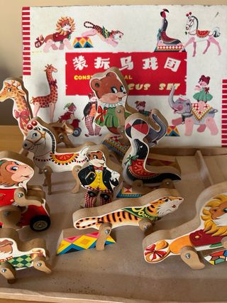 Gioco/Set Animali in Legno Constructional Circus