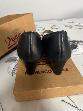 Zapatos de Baile Flamenco Malaca Negros