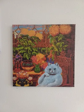 Lienzo Gato Louis Wain 40x40cm