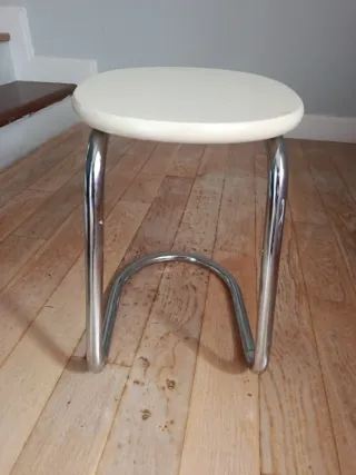 Taburete vintage cromado