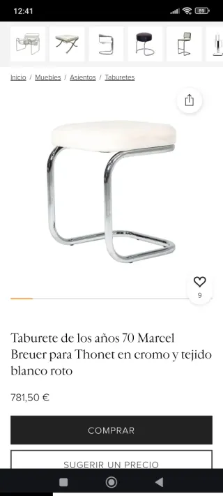 Taburete vintage cromado