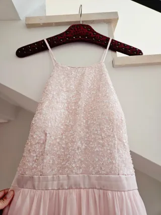Vestido de fiesta rosa largo