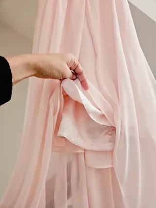 Vestido de fiesta rosa largo