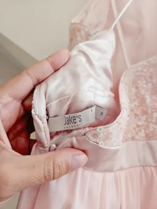 Vestido de fiesta rosa largo