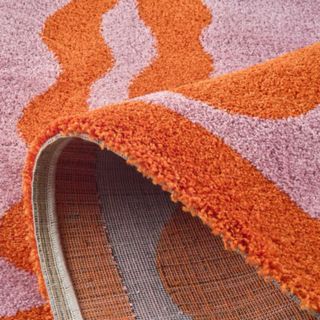 Alfombra Vintage 70s Naranja/Rosa 160x230