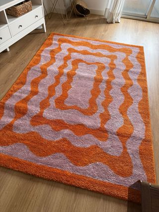 Alfombra Vintage 70s Naranja/Rosa 160x230