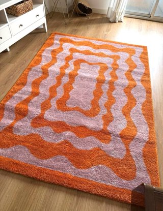 Alfombra Vintage 70s Naranja/Rosa 160x230