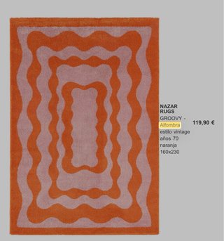 Alfombra Vintage 70s Naranja/Rosa 160x230