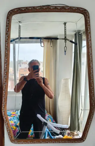 Espejo vintage madera y metal