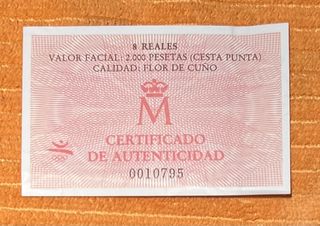 Moneda 2000 Pesetas Barcelona '92 Cesta Punta
