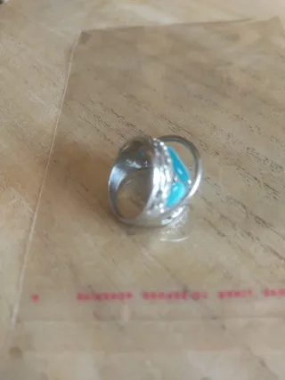 Anello ottone 3 pietre occhio di gatto