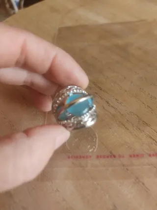 Anello ottone 3 pietre occhio di gatto