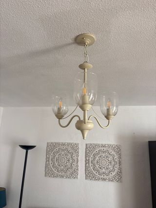 Lámpara colgante beige 3 luces