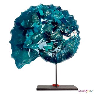 Réplica Amonita de resina grande en tonos Turquesa