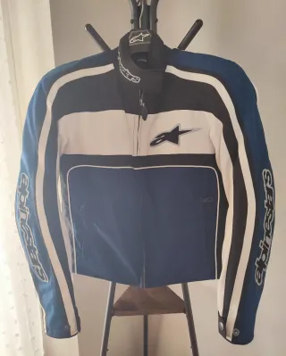 Chaqueta Moto Alpinestars Mujer Azul Blanca