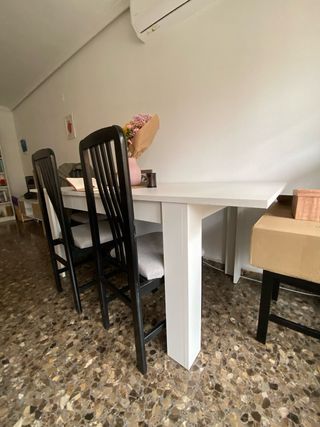 Mueble TV blanco y madera con cajones