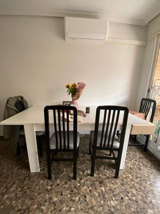 Mueble TV blanco y madera con cajones