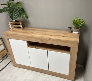 APARADOR EN MADERA Y BLANCO