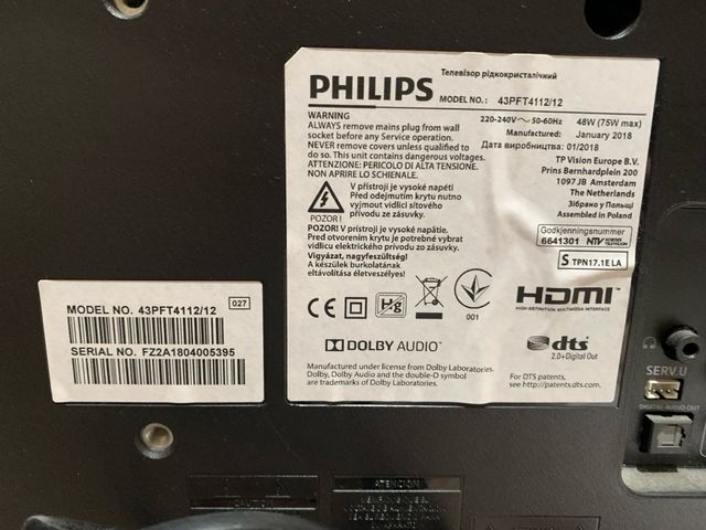 Televisor Philips LED 43 pulgadas, 43PFT4112/12