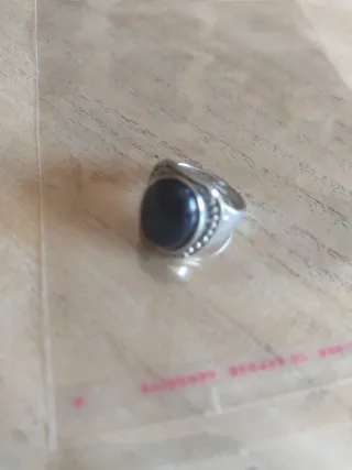 Anello Acciaio Pietra Blu Oceano