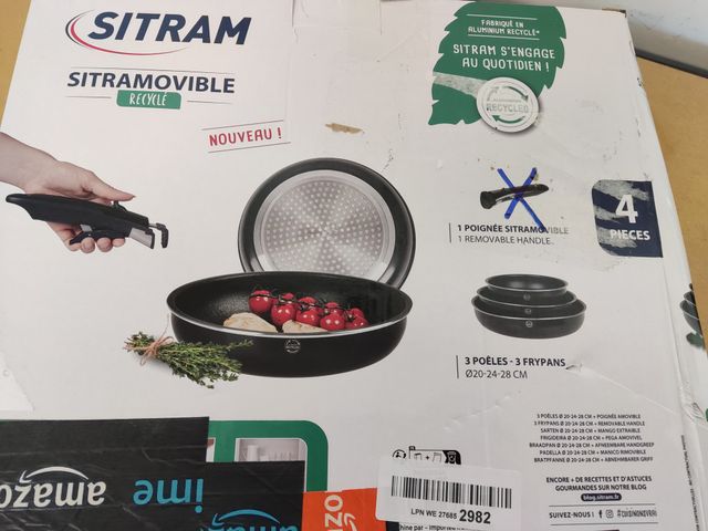 Sitram Juego de 3 sartenes Aluminio reciclado