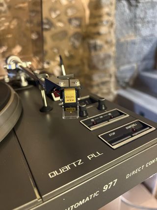 Giradischi vintage argento e nero