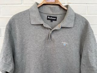 Polo gris manga corta BARBOUR talla XL