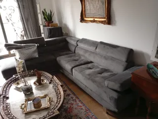 Sofá Esquinero Terciopelo Antimanchas .