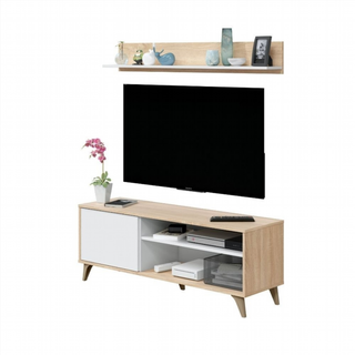 Mesa Tv 135 Cm 1 Puerta 1 Estante. Roble Canadian