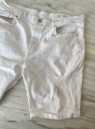 Bermuda vaquera blanca hombre