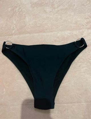 Bikini asimétrico Shein negro fruncido talla S