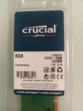 Memoria RAM Crucial DDR4 8GB UDIMM